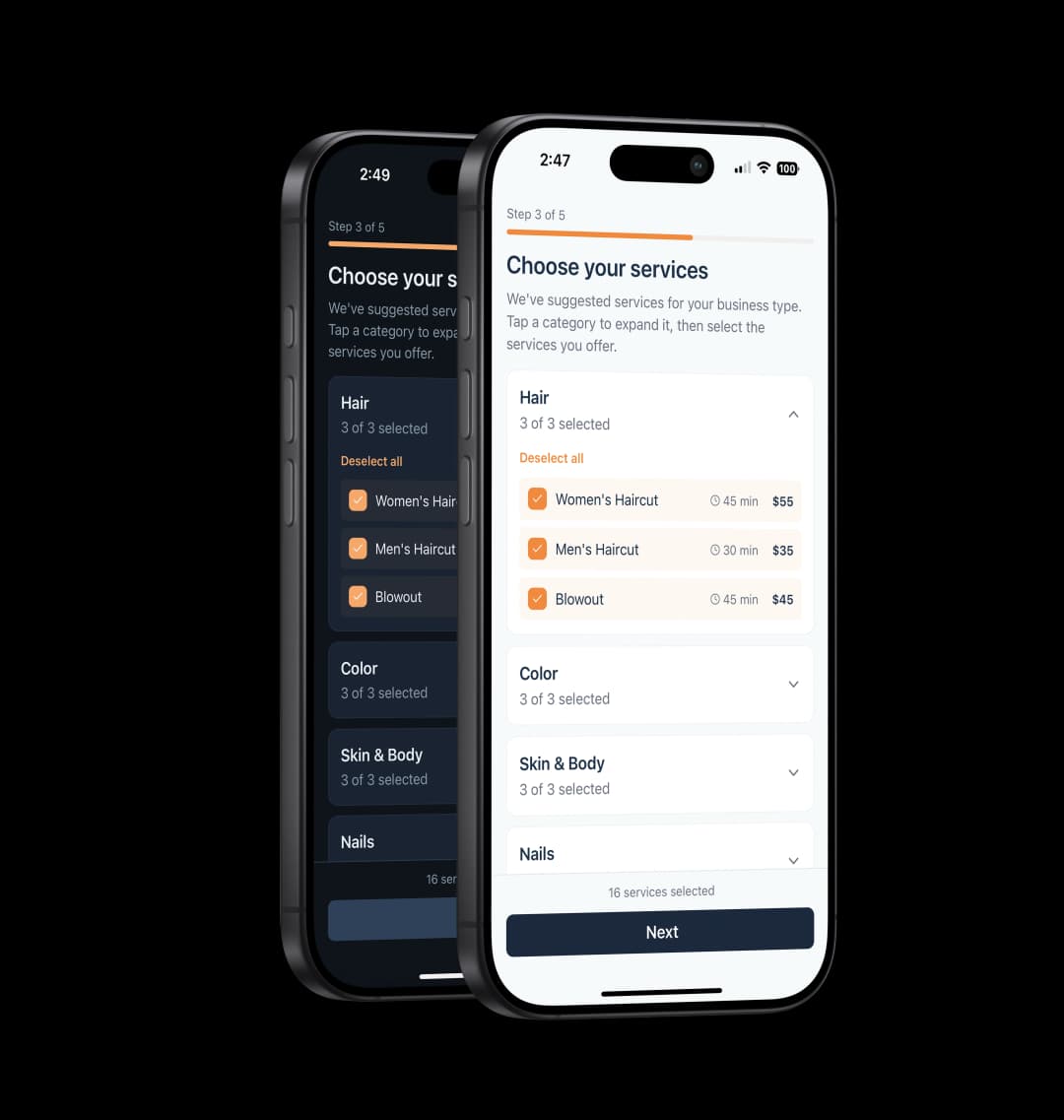 Step 2: Add your services in seconds