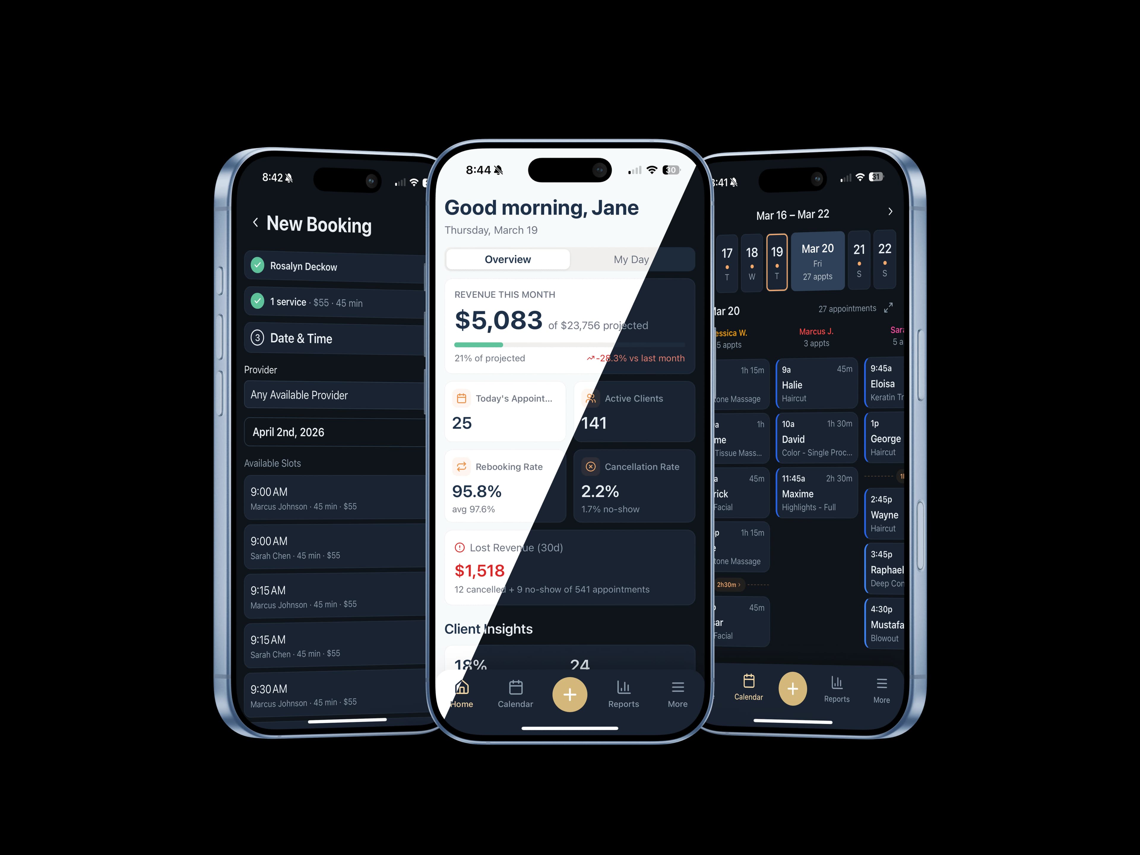 Lilo mobile app — booking, client profiles, and scheduling