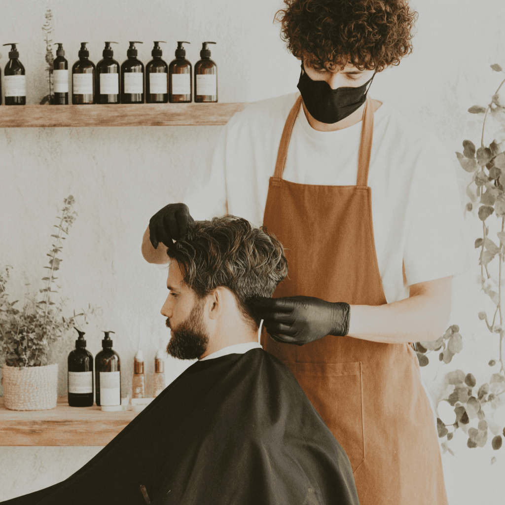 Professional barber at work