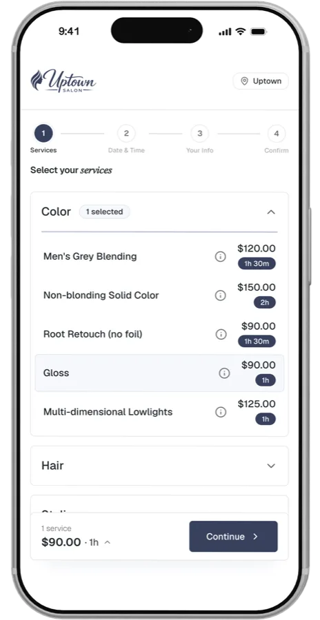 Select your services